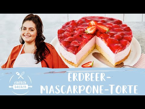 Erdbeer Mascarpone Torte – die cremigste Erdbeertorte der Welt 🍓I Einfach Backen