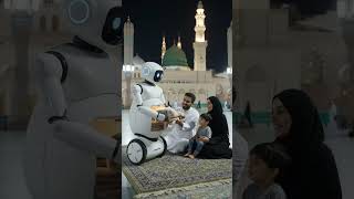 Robot Gives Warm Blankets to Family in Madinah 🤖🕌❤️