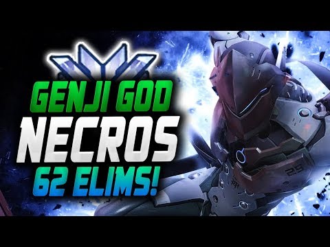 Necros Genji - 62 ELIMS! HACKING OR GOD?! [ OVERWATCH SEASON 14 TOP 500 ]