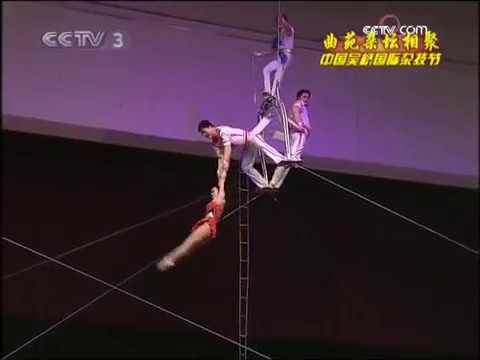 DPRK Circus Flying Trapeze Girls - 朝鲜平壤杂技团 空中浪桥飞人