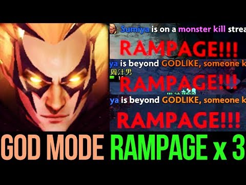 Triple Rampage GOD Mode Invoker by Sumiya Dota2 Epic Gameplay