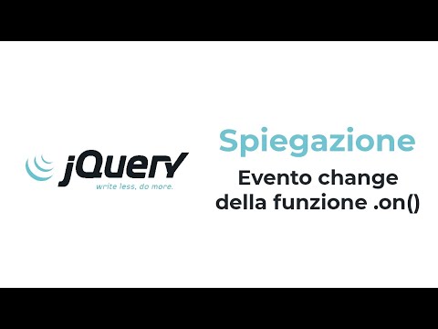 JQUERY - evento Change della funzione .on()