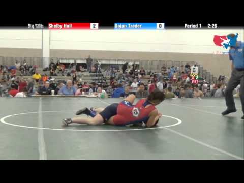FILA Junior 59 kg / 130 lbs. - Shelby Hall vs. Dajan Treder