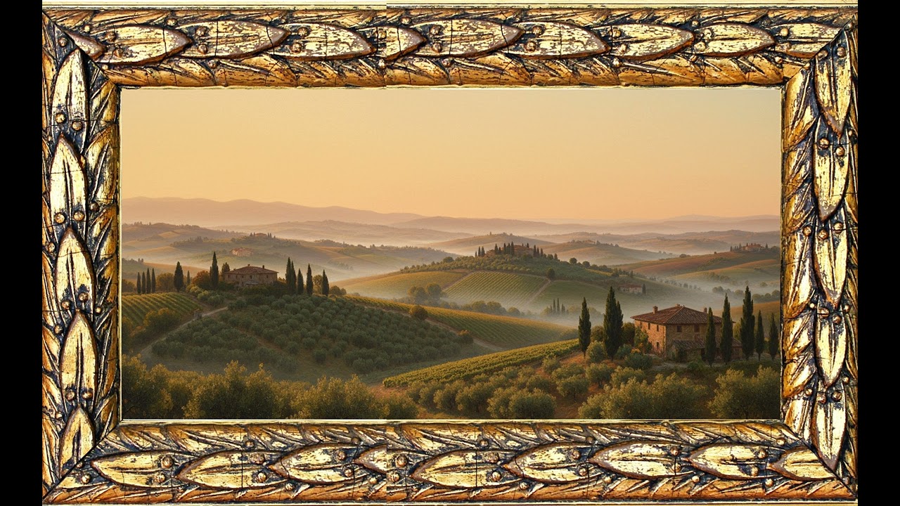 4K Serene Tuscan Vineyard Retreat - August Wilhelm Leu Style Frame TV Art | Relaxing Landscape Scree