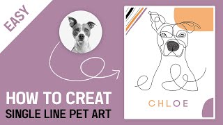 How to Create Single line art pet Portrait In Illustrator | Pet Portrait | Pet art.