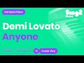 Demi Lovato - Anyone (Lower Key) Karaoke Piano