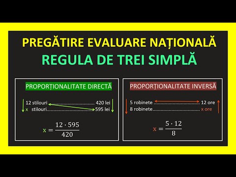 PREGATIRE EVALUARE NATIONALA REGULA DE 3 SIMPLA MARIMI DIRECT INVERS PROPORTIONALE MATEMATICA CLS 6