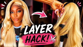 Beginner’s Hack! How to Cut Perfect Layers on a Wig at Home ✂️ No Experience Needed