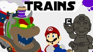 5 Designs for Trains in Super Mario Maker.