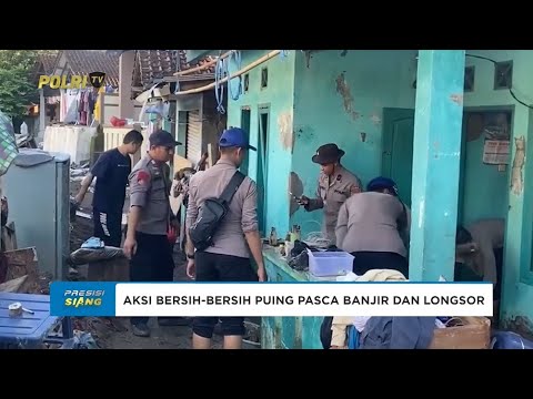 AKSI BERSIH BERSIH PUING DITPOLAIRUD POLDA JABAR PASCA BANJIR DAN LONGSOR DI KABUPATEN SUKABUMI