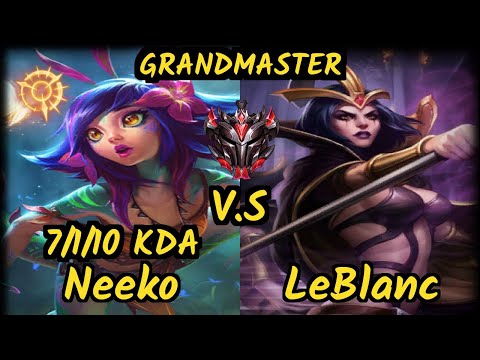 PNGS Baca (NEEKO) vs LEBLANC - 7/1/10 KDA MID GAMEPLAY - EUW Ranked GRANDMASTER