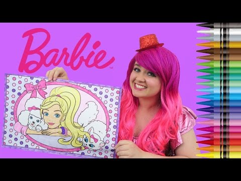 Coloring Barbie & Her Pets Barbie GIANT Coloring Book Page Crayons | COLORING WITH KiMMi THE CLOWN Video