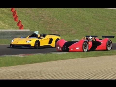 Battle Lamborghini Aventador J vs Ferrari Celeritas at Mugello