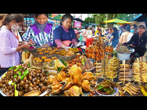 Cambodian Countryside Street Food - Best Food Tour @ Oudong Resort