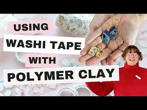 How to use Washi Tape with Polymer Clay Tutorial (embellishing and embedding)
