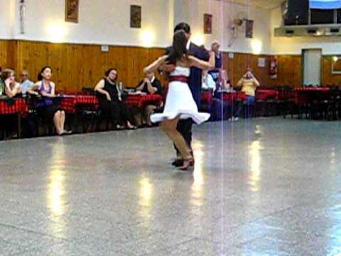  Maria Florencia Labiano  and  Hernán Rodriguez Chaile  are  dancing  to  the  tango  "  Cachirulo  "