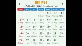 Kalender tahun 1974