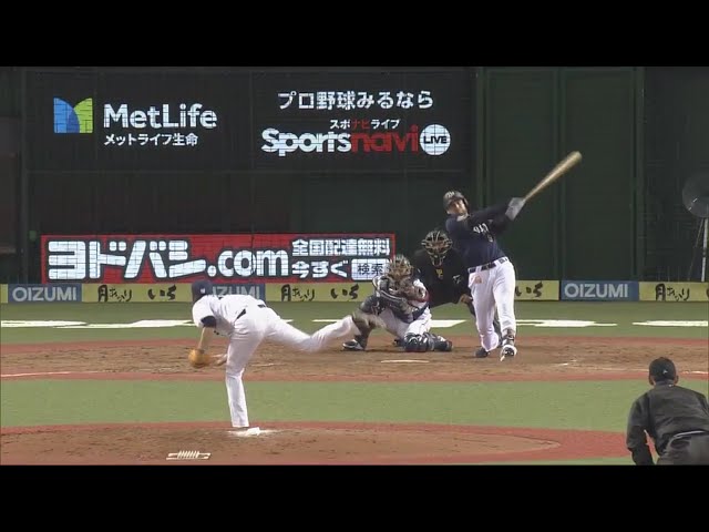 【5回表】バファローズ・ロメロの来日初アーチとなる3ラン!! 2017/4/4 L-Bs