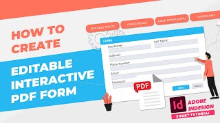 How to create Editable Interactive PDF Form | Adobe Indesign Tutorial