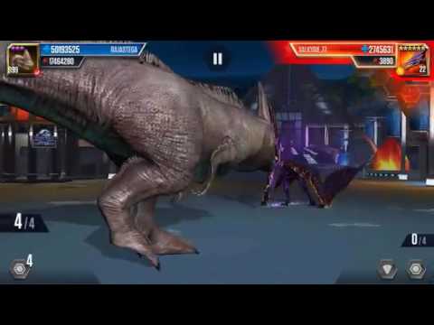 RAJASTEGA Lv 999,999 VS VALKYRIE 77 Lv.50.More Who is strongest ? || Jurassic World The Ga