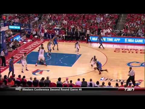 NBA, playoff 2014, Thunder vs. Clippers, Round 2, Game 6, Move 46, Russell Westbrook, airBall