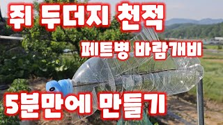 쥐 두더지 천적 페트병 바람개비 간단하게 만들기