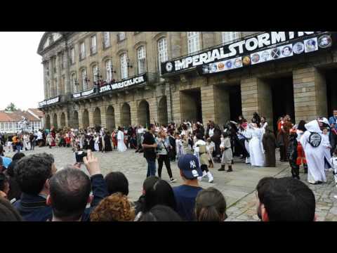 Chegada desfile Imperial ó Pazo de Raxoi.