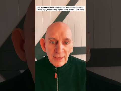 The leader who once commanded tribute now renders it. The kneeling signals rivals, attack. 2-14-2026