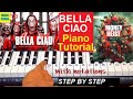 Money Heist - Bella Ciao Piano Tutorial | Bella Ciao Song Piano Cover, Tutorial | La Casa De Papel