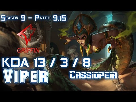 GRF Viper CASSIOPEIA vs KAI'SA Bot - Patch 9.15 KR Ranked