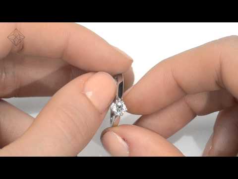 UT23 55JUY - Certified Low Set Chloe 18K White Gold Diamond Ring 0.33CT-G-H/SI