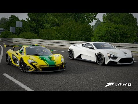 Forza 7 Drag Race Mclaren P1 Vs Lykan Hypersport Vs Zenvo St1 Vs Gta