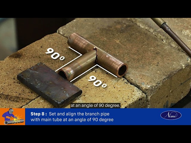 T joint of copper pipe of 1/ 2 inch and of length 75mm - Simplified