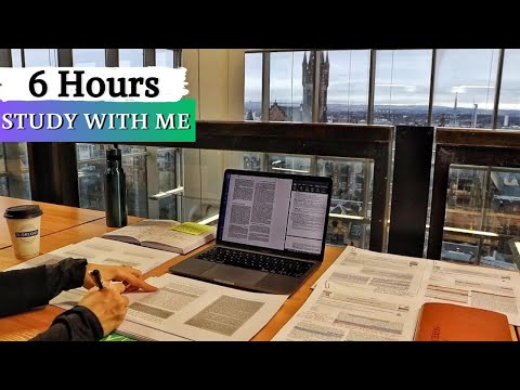 6 Hour Study With Me at the Library — Deep Focus, No Music, Real Timer (University of Glasgow)