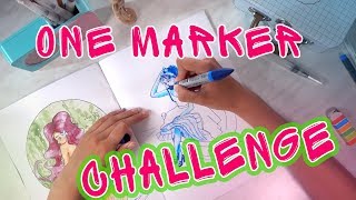 ONE MARKER CHALLENGE! Рисую одним маркером!