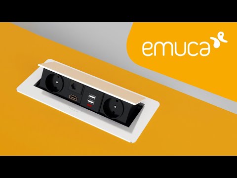Multiconnecteur Atom 26 Lite à encastrer - 2 prises Schuko + USB A et C EMUCA