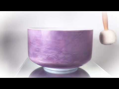 Lavender Sunset Gold, Frosted Rim Inside Crystal Tones® Alchemy Singing Bowl 10" C#-10