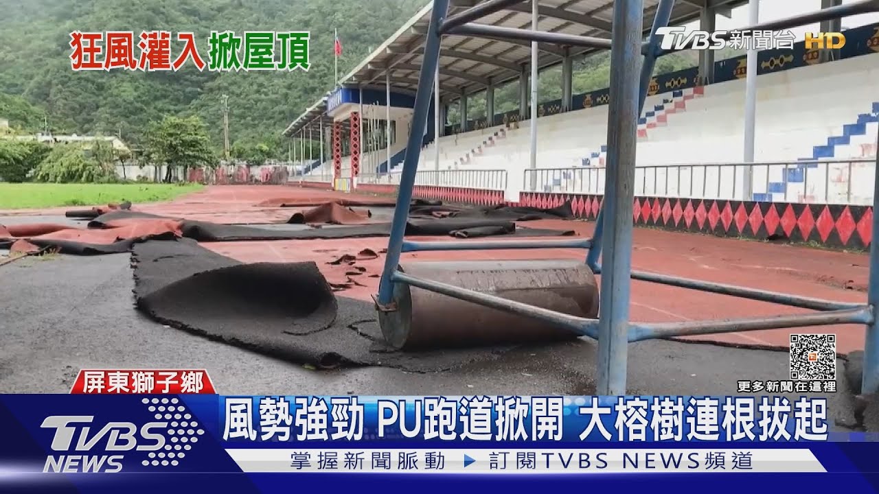 小犬肆虐獅子鄉 籃球架被吹翻「又吹正」
