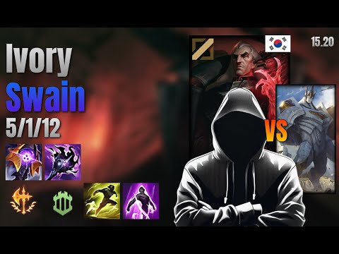 Ivory Mid Swain vs Galio lol KR solo rank Full Game 15.20 | Ivory 스웨인 vs 갈리오