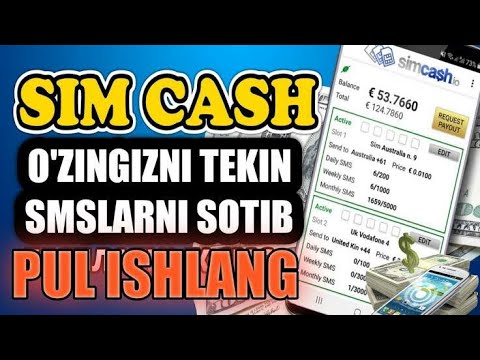 Simcash Tekefonda Sarmoyasiz  sms sotib EUR da pul ishlash  Смс сотиб пул ишлаш