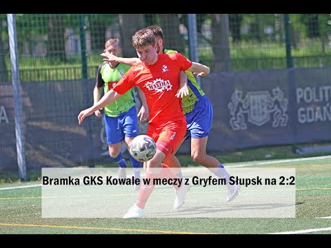 Bramka GKS Kowale dająca remis w meczu z Gryfem Słupsk