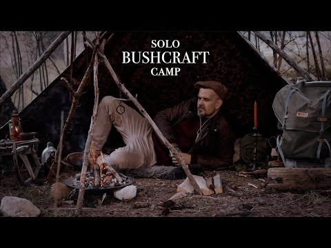 Bushcraft Solo Camp / Austrian Zeltbahn, Hot Dog, Relaxing vibes