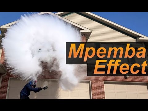 Mpemba Effect - Boiling Water Freeze Midair - Slow Motion