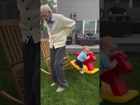 Grandpa and baby were rocking in the same rhythm and everything. #shorts #funny