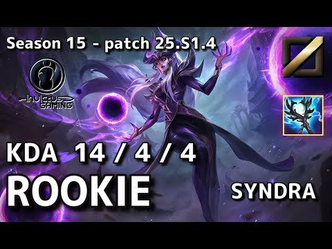 【KRサーバー/C1】IG Rookie シンドラ(Syndra) VS ジェイス(Jayce) MID - Patch25.S1.4 KR Ranked【LoL】