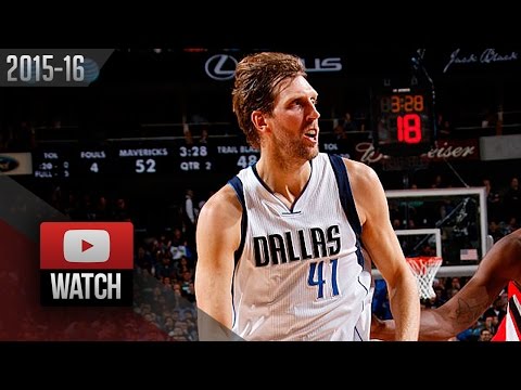 37 Yr-Old Dirk Nowitzki Full Highlights vs Trail Blazers (2016.03.20) - 40 Pts, UNREAL Clutch!