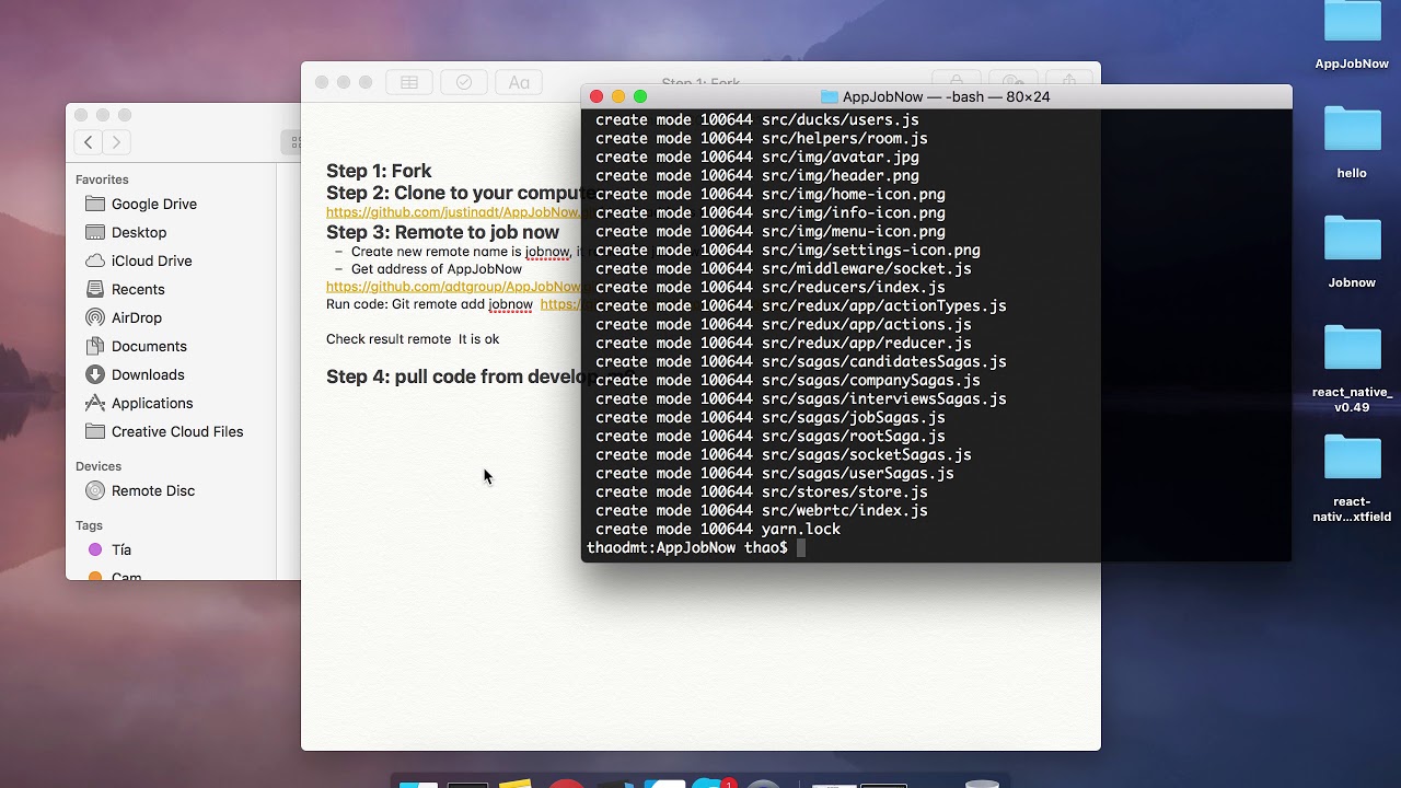 Guide Github for JobNow Project