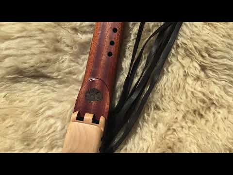 7 Hole Native American Style Drone in the Key of F# - 432Hz of Sapele and Maple woods and Ammonite