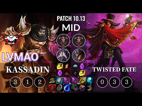 JDG LvMao Kassadin vs Twisted Fate Mid - KR Patch 10.13