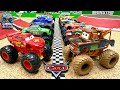 Toy Diecast Monster Truck Racing Tournament | 16 Disney CARS Custom Monster Trucks & Only 1 WINNER!